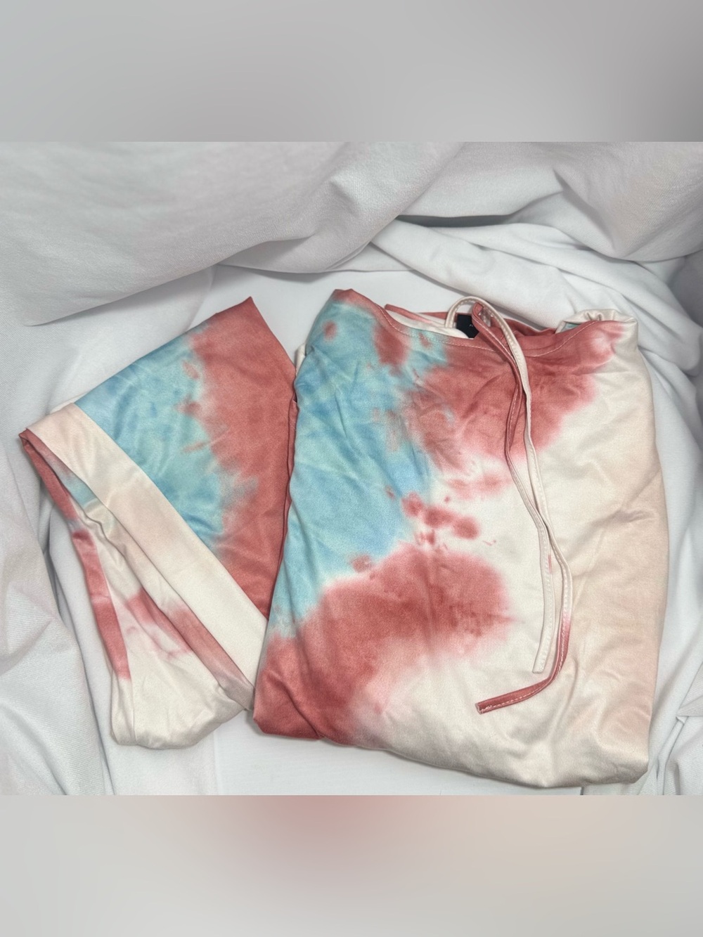 SHEIN Essnce Tie Dye Drop Shoulder
Drawstring Hoodie & Leggings, women’s size sm